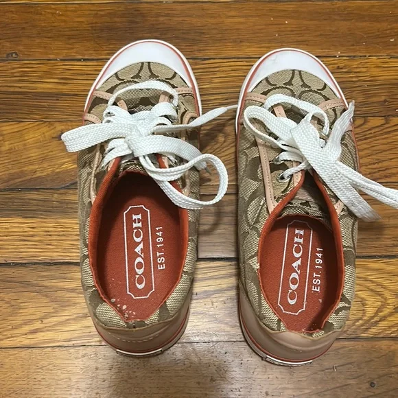 その他 COACH CIPH-115-SCTAN BROWN Coach | Shoes | Clip High Top Sneaker | Poshmark